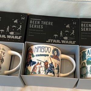 3 Star Wars Starbucks Mugs Naboo, Nevarro and Ahch-To Been There Series 2022